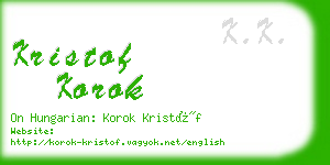 kristof korok business card